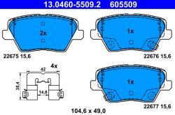 ATE Set Placute Frana, Frana Disc 13.0460-5509.2 Hyundai I30/I30 Kombi Kia Ceed/Xceed