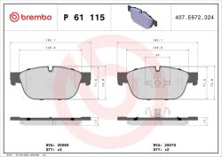 BREMBO Set Placute Frana, Frana Disc P61115 Citroën C5 Iii/C6/Ds4/Ds5 Ds Ds 5 (P61115)
