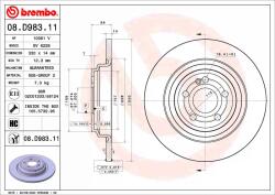 BREMBO Disc Frana 08. D983.11 Mercedes-Benz Gle (08.D983.11)