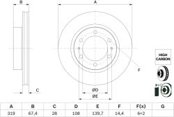 Bosch Disc Frana 0986479G19 Toyota Fortuner/Hilux Viii/Hilux Viii Pick-Up (0986479G19)