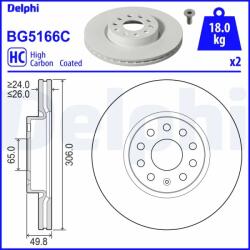 DELPHI Disc Frana Bg5166C Audi A3 Vw Golf Viii