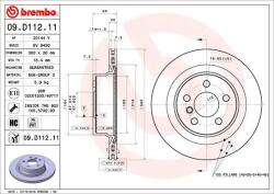 BREMBO Disc Frana 09. D112.11 Bmw 2/3/3 Touring/4/4 Gran Bmw (Brilliance) 3 Series (09.D112.11)