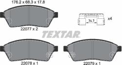 TEXTAR Set Placute Frana, Frana Disc 2207701 Cadillac Srx Saab 9-4X