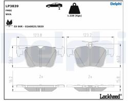 DELPHI Set Placute Frana, Frana Disc Lp3839 Audi A3/Q2/Q3/Tt Cupra Ateca Seat Leon