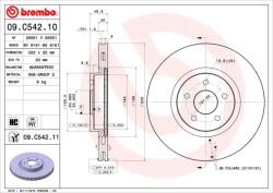 BREMBO Disc Frana 09. C542.11 Ford Focus Ii/Focus Iii/Kuga Ii/Transit Connect