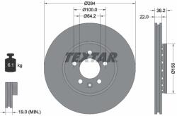 TEXTAR Disc Frana 92103400 Mg Mg 6/Mg Zt/Mg Zt- T Mg (Nanjing) Mg7/Mg7L Mg (Saic) 550/6