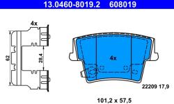 ATE Set Placute Frana, Frana Disc 13.0460-8019.2 Chrysler 300C Lancia Thema (13.0460-8019.2)