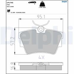 DELPHI Set Placute Frana, Frana Disc Lp1745 Fiat Talento Nissan Nv300/Primastar (LP1745)