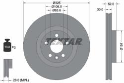 TEXTAR Disc Frana 92278605 Jaguar E-Pace Jaguar (Chery) E-Pace