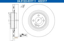 ATE Disc Frana 24.0122-0317.1 Mini Mini/Mini Clubman