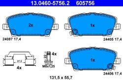 ATE Set Placute Frana, Frana Disc 13.0460-5756.2 Honda Civic Viii
