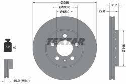 TEXTAR Disc Frana 92082205 Audi A1/A2/A3 Seat Cordoba/Cordoba Vario/Ibiza Iii/Ibiza Iv