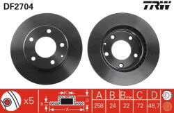 TRW Disc Frana Df2704 Eunos 500 Ford Asia & Oceania Laser/Telstar Ford Usa Probe Ii