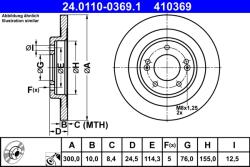 ATE Disc Frana 24.0110-0369.1 Hyundai I40 I/I40 I Cw/I40 I Kombi