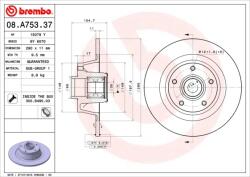 BREMBO Disc Frana 08. A753.37 Renault Megane Iii