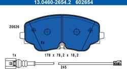 ATE Set Placute Frana, Frana Disc 13.0460-2654.2 Audi A3 Vw Golf Alltrack Viii