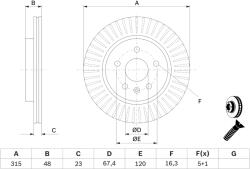 Bosch Disc Frana 0986479C71 Cadillac Xts Chevrolet Malibu Opel Insignia A Saab 9-5 (0986479C71)
