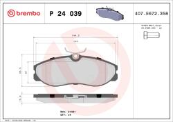 BREMBO Set Placute Frana, Frana Disc P24039 Ford Maverick Ldv Cub Nissan Serena (P24039)