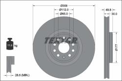 TEXTAR Disc Frana 92337505 Audi Q4 Skoda Elroq/Enyaq Iv Vw Id. Buzz/Id. 4/Id. 5/Id. 7
