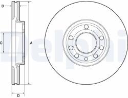 DELPHI Disc Frana Bg3713C Cadillac Bls Fiat Croma Opel Signum/Vectra C Saab 9-3/9-3X (BG3713C)
