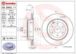 BREMBO Disc Frana 09. D942.11 Mercedes-Benz X-Class Nissan Navara Np300 Pick-Up