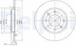 DELPHI Disc Frana Bg2800 Citroën Saxo/Xsara/Zx Peugeot 106 Ii/106 Van Ii/206/306