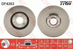 TRW Disc Frana Df4363 Citroën C4/C4 I/C4 Picasso I/C4 Picasso Ii Peugeot 207/3008