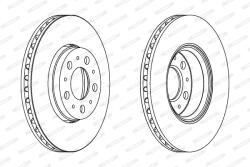 FERODO Disc Frana Ddf1163C Volvo S60 I/S70/S80 I/V70 I/V70 Ii/Xc70 I Cross Country (DDF1163C)