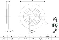 Bosch Disc Frana 0986479E85 Volvo S60 Ii/S60 Ii Cross Country/S80 Ii/V60 I/V70 Iii