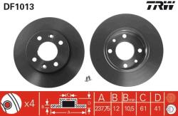 TRW Disc Frana Df1013 Dacia 1410/Logan/Nova/Sandero Renault 11/19 I/19 I Chamade/21