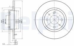 DELPHI Disc Frana Bg2411 Alfa Romeo 145/146/155 Chrysler Ypsilon Fiat 500/500 C/Brava