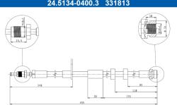 ATE Furtun Frana 24.5134-0400.3 Ford C-Max/C-Max Ii/Focus Iii