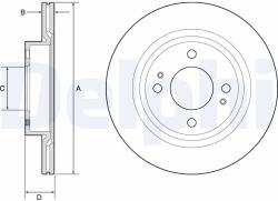 DELPHI Disc Frana Bg4830C Mitsubishi Mirage / Space Star Vi/Mirage Vi (BG4830C)