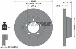 TEXTAR Disc Frana 92345805 Porsche Panamera
