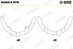 GLYCO Saiba Distantier, Arbore Cotit A292/4Std Audi 100 C2/100 C3/100 C4/200 C2/200 C3 (A292/4STD)