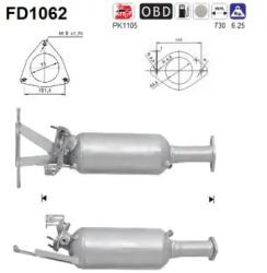 AS Filtru Funingine/Particule, Sist. De Esapament Fd1062 Volvo V70 Ii/Xc90 I