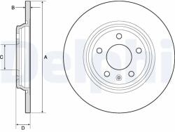DELPHI Disc Frana Bg4800C Audi A4 B9/A5/A6 C8/A7/Q5 (BG4800C)