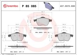 BREMBO Set Placute Frana, Frana Disc P85085X Audi A4 B5/A4 B6/A4 B7/A6 C5/A6 C6