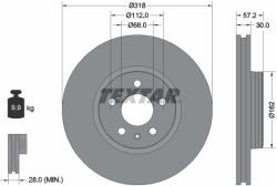 TEXTAR Disc Frana 92282705 Audi A4 B9/A5/A6 C8/A6 E-Tron/A7/Q5