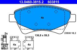 ATE Set Placute Frana, Frana Disc 13.0460-3815.2 Renault Kangoo/Megane Ii/Scénic Ii (13.0460-3815.2)