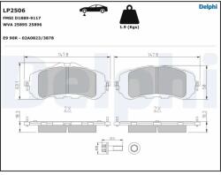 DELPHI Set Placute Frana, Frana Disc Lp2506 Citroën Berlingo Opel Astra L/Combo