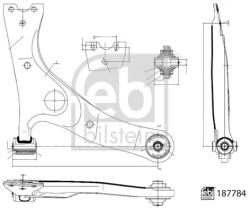 FEBI BILSTEIN Brat, Suspensie Roata Axa Fata Dreapta 187784 Toyota Rav 4 Ii (187784)