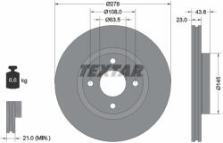 TEXTAR Disc Frana 92303203 Ford Fiesta Vii