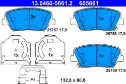ATE Set Placute Frana, Frana Disc 13.0460-5661.2 Hyundai Genesis/Grandeur Kia K9 Ii (13.0460-5661.2)
