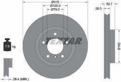 TEXTAR Disc Frana 92071203 Bmw 3/Z3 Wiesmann Mf3 (92071203)