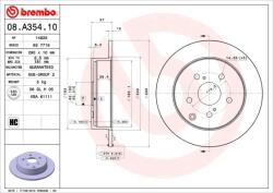 BREMBO Disc Frana 08. A354.10 Toyota Corolla Verso