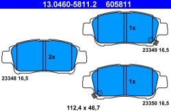 ATE Set Placute Frana, Frana Disc 13.0460-5811.2 Toyota Echo/Platz/Vios / Soluna Vios