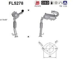 AS Filtru Funingine/Particule, Sist. De Esapament Fl5278 Ford Kuga Ii