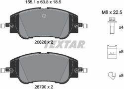 TEXTAR Set Placute Frana, Frana Disc 2662001 Alfa Romeo Junior Citroën C3 Iv/C4 Iii/C4 X (2662001)