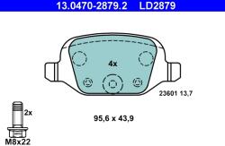 ATE Set Placute Frana, Frana Disc 13.0470-2879.2 Abarth 500 / 595 / 695 Fiat 500/Idea